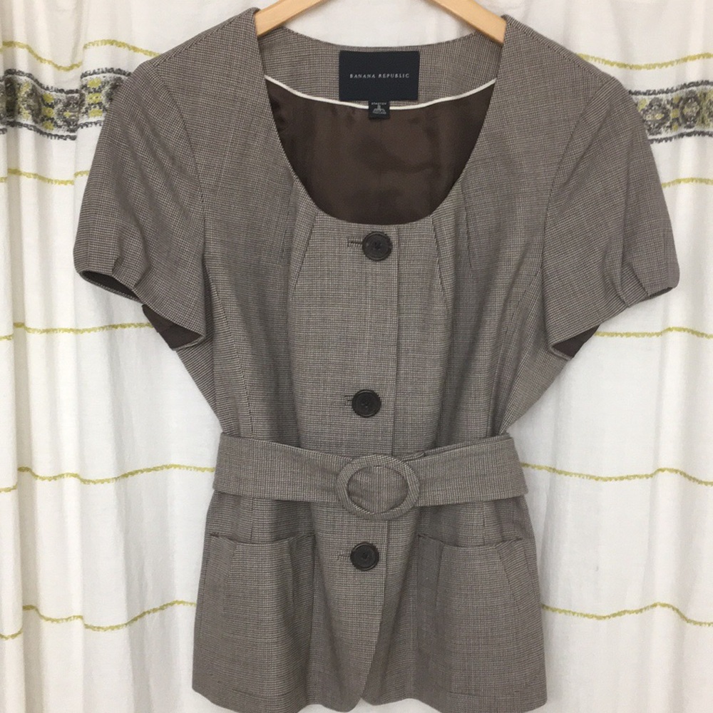 Banana Republic Short Sleeve Belted Blazer